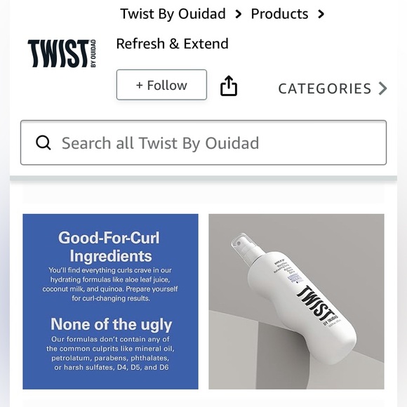 Twist by Ouidad Hype it Up! Weightless Refreshing Spray 10.5 floz Curl R… - Picture 10 of 11